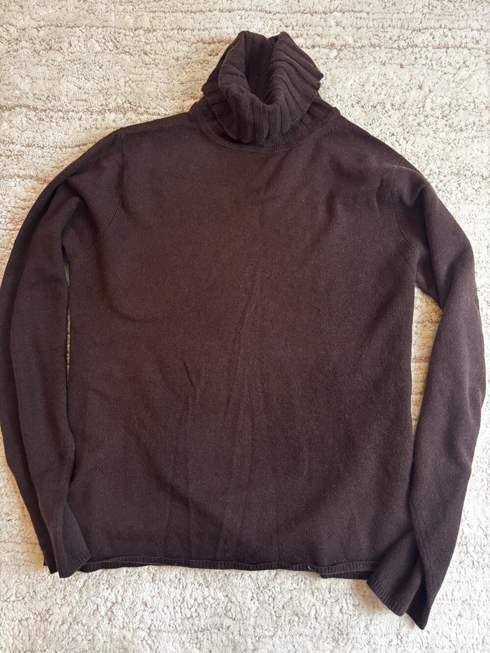 Kinross Cashmere Turtleneck Sweater Brown Size M